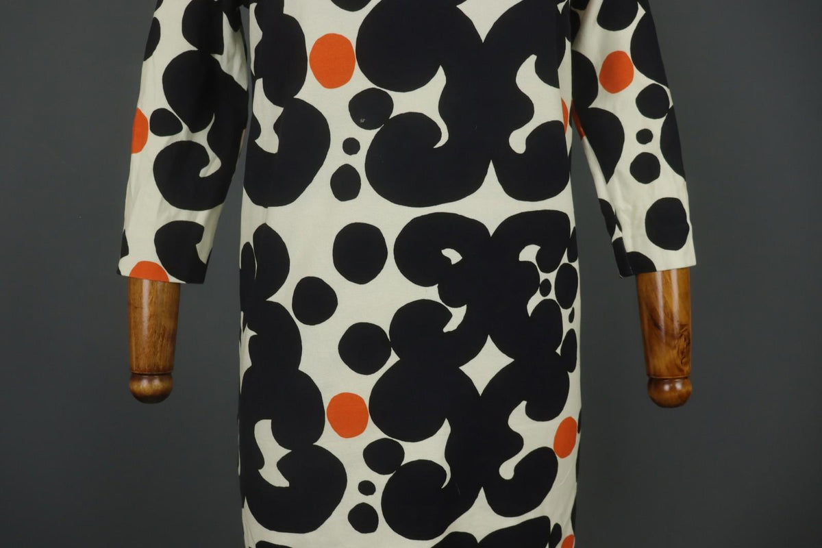 MARIMEKKO SIERRA Multi Patterned Viscose Snap Shoulder Sheath Dress – Size S