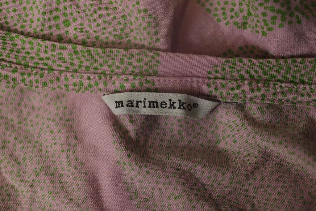 MARIMEKKO Pink Green Polka Dot Short Sleeve Round Neck Pullover Knit Top M/L