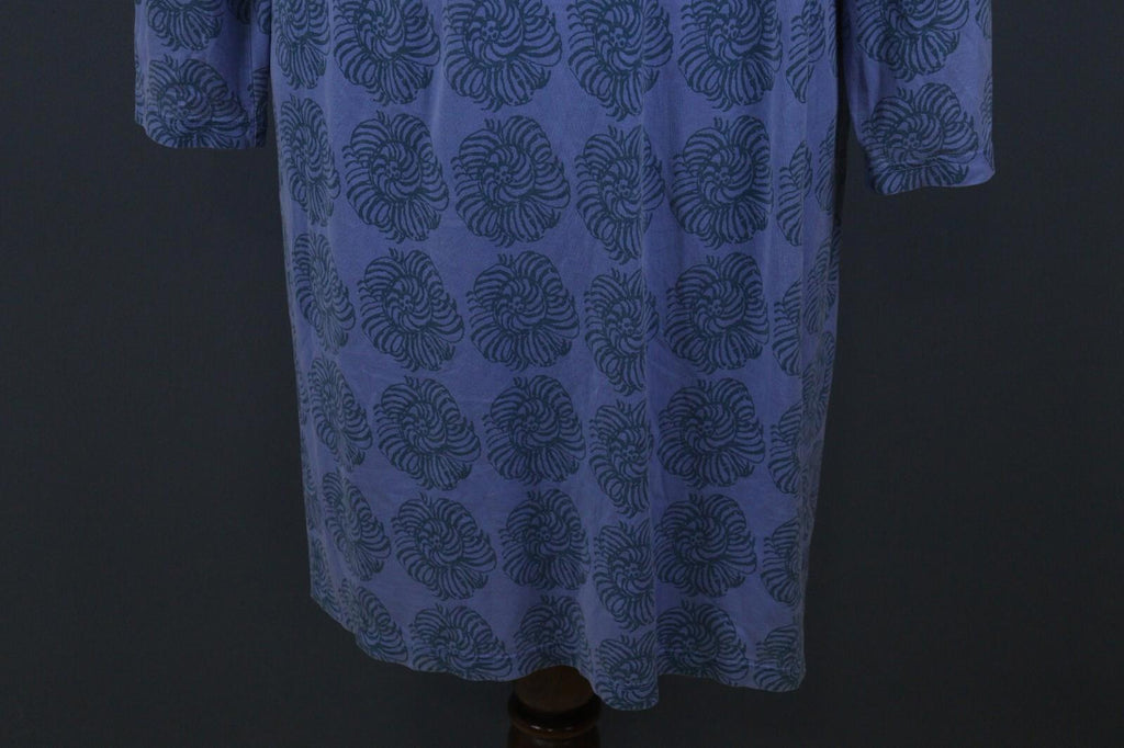MARIMEKKO Blue Geometric Pattern Long Sleeve Long Maxi Dress – Size XL