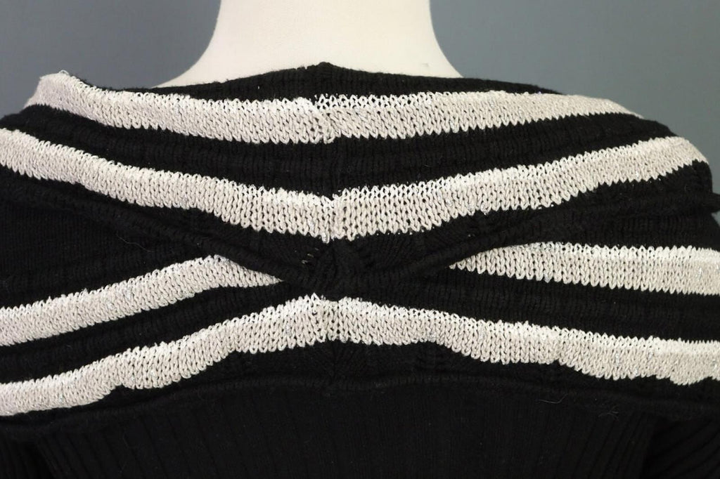 ELISA CAVALETTI Sono Italiano Black Knit A-Line Ultra Long Sleeve Dress