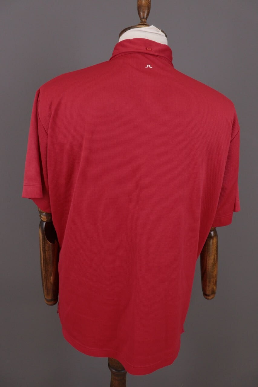 J.Lindeberg Red Sport Golf Short Sleeve Polo Shirt – Size XL