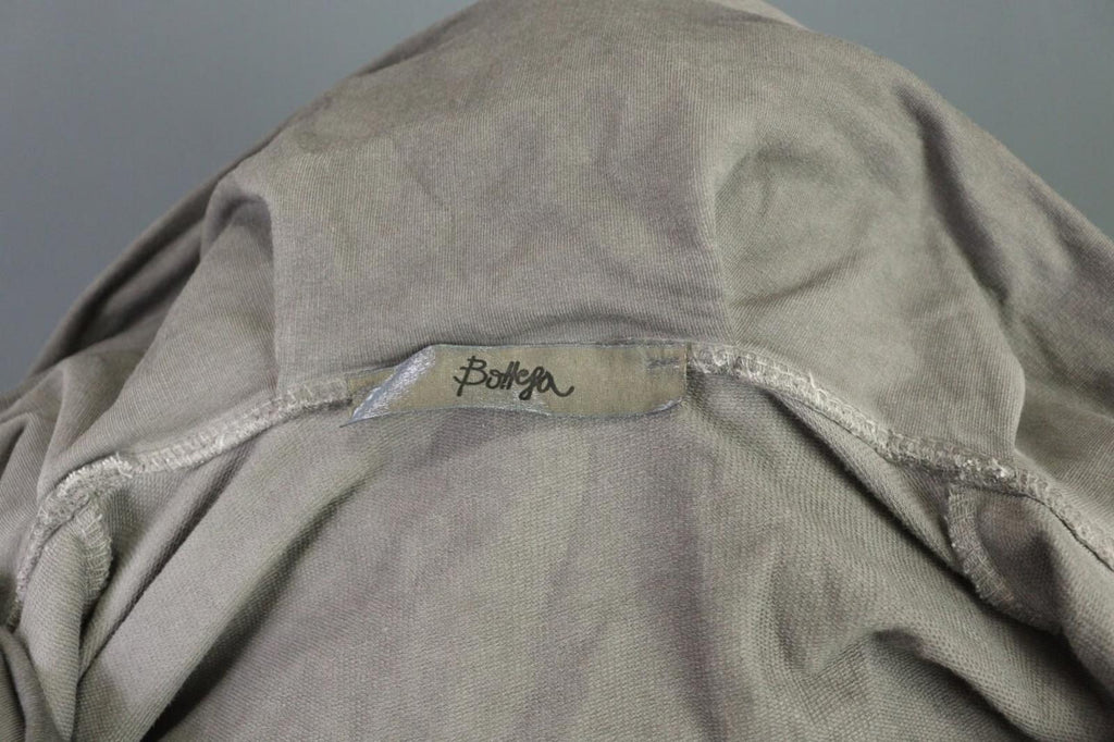 BOTTEGA Gray Lagenlook Designer Embroidered Cardigan Sweater