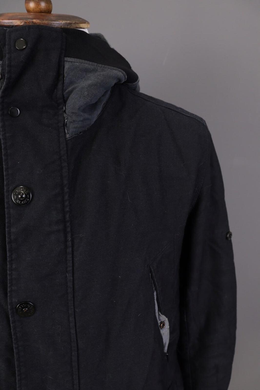 STONE ISLAND Blue Wool Multipockets Cago Hooded Full Zip Jacket – Size L
