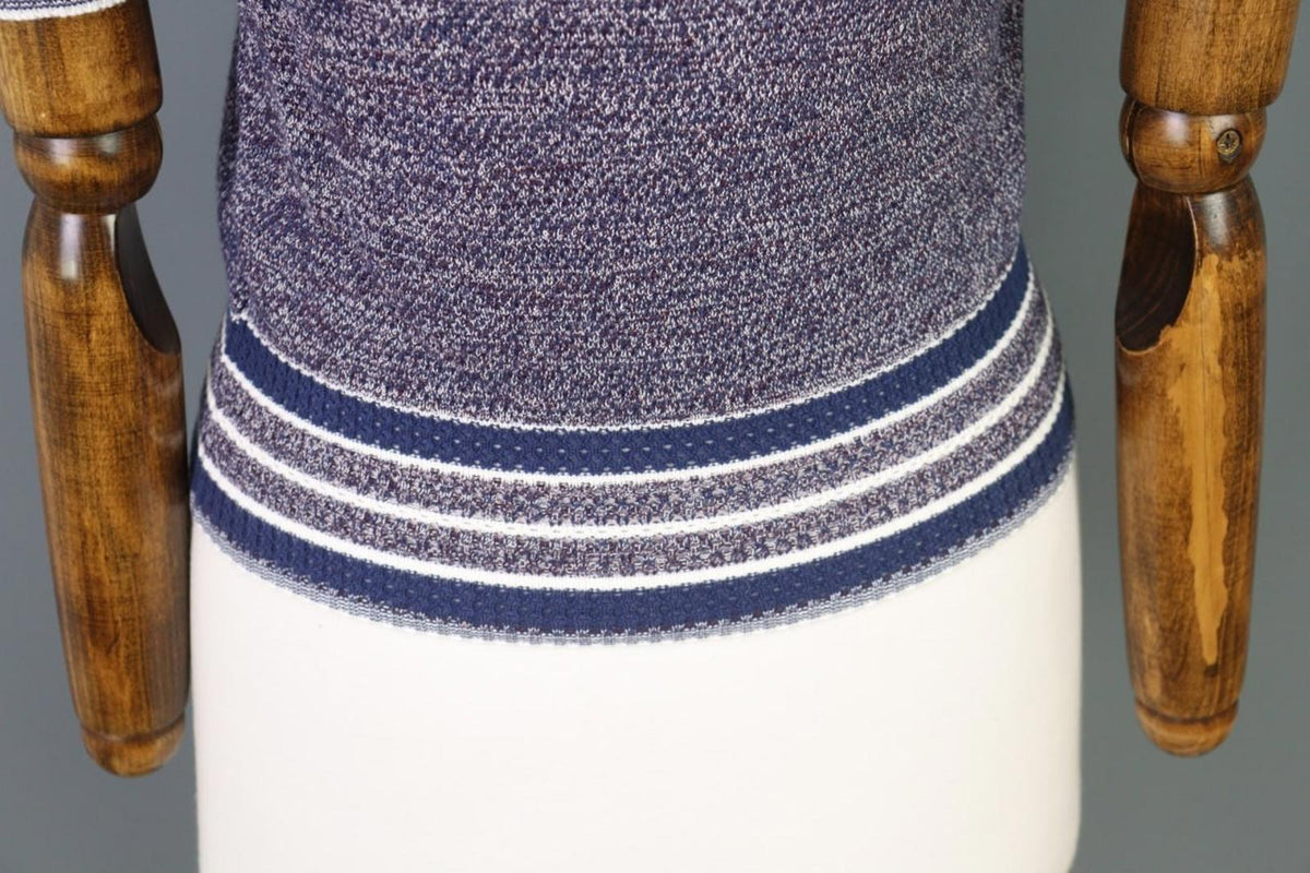 CHANEL Multicolor Knitted Crew Neck Short Sleeve Pullover Sweater – Size S / M