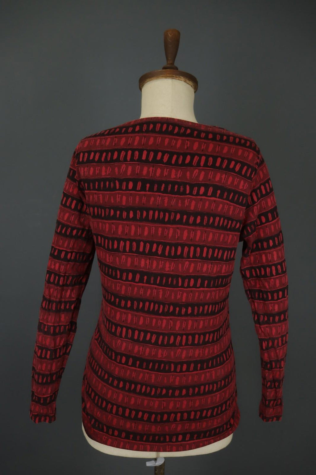 GUDRUN SJODEN Multicolor Striped Long Sleeve Round Neck Pullover Blouse Top Sz M
