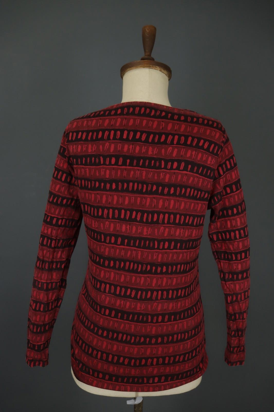 GUDRUN SJODEN Multicolor Striped Long Sleeve Round Neck Pullover Blouse Top Sz M