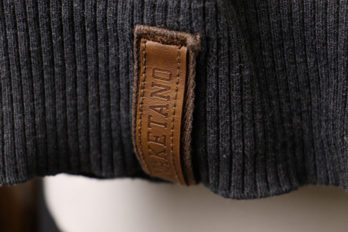 Naketano World Gray Cotton Knit Long Sleeve Sweater – Size L