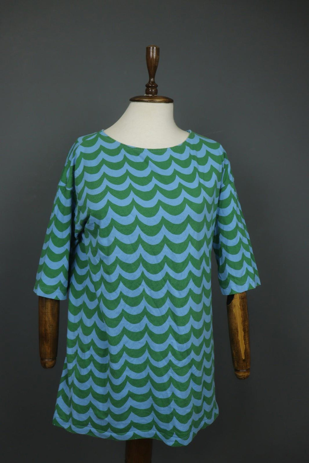 MARIMEKKO X Uniqlo Laine Multi Scallop Print Cotton Pullover Tunic Top – Size M