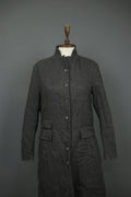 ANNETTE GOERTZ Gray Herringbone Wool Long Sleeve Button Front Long Coat – Size 38