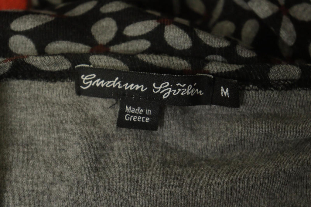 GUDRUN SJODEN Multi Floral Modal Long Sleeve Round Neck Button Front Top – Size M
