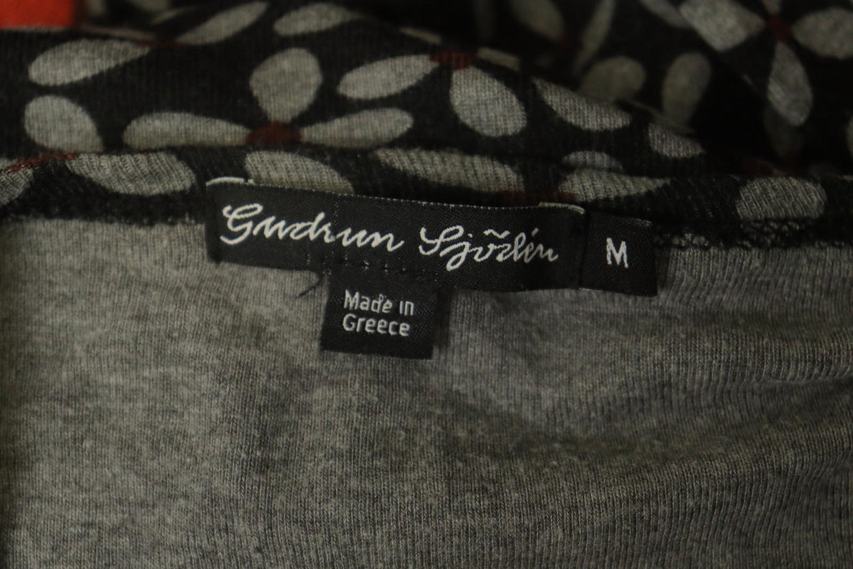 GUDRUN SJODEN Multi Floral Modal Long Sleeve Round Neck Button Front Top – Size M