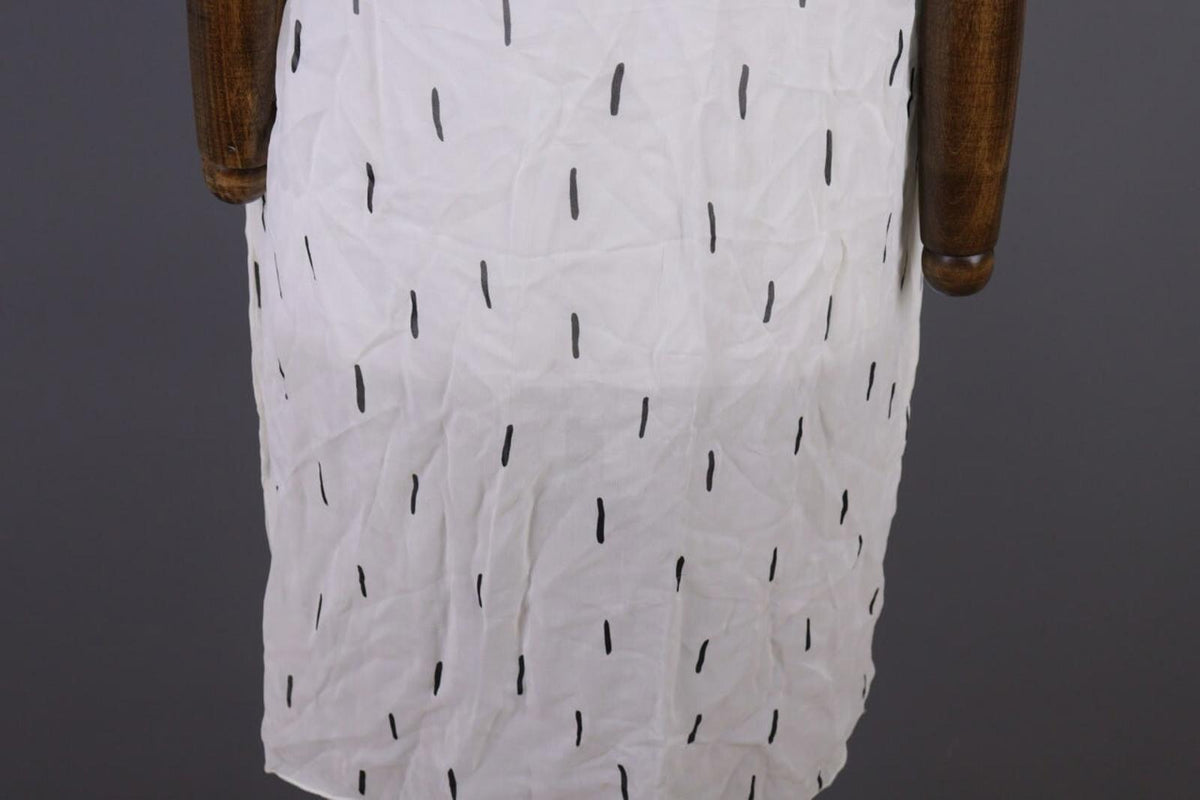 GUDRUN SJODEN White Printed Sleeveless Lightweight Blouson Dress – Size S