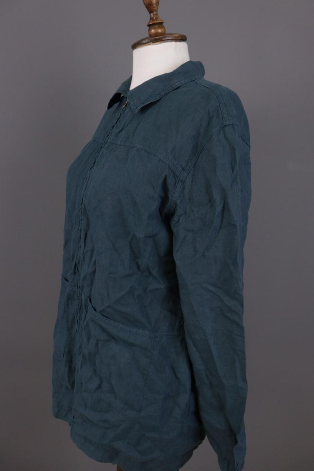 TRANSIT PAR SUCH 164 Blue Lagenlook Lightweight Linen Coat Jacket – Size 5