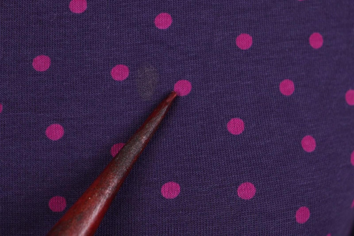 GUDRUN SJODEN Purple Polka Dot Modal Crew Neck Long Sleeve Blouse Top – Size S