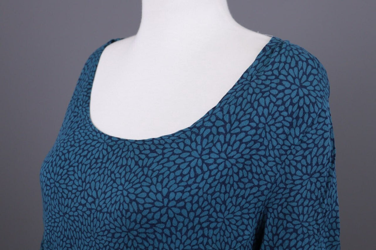 Gudrun Sjoden Blue Floral Oversize Lagenlook Long Sleeve Tunic Dress – Size L
