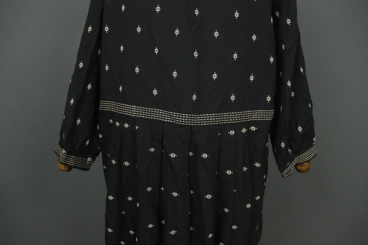 GUDRUN SJODEN Black 100% Organic Cotton Long Sleeve Sheath Dress – Size M/L