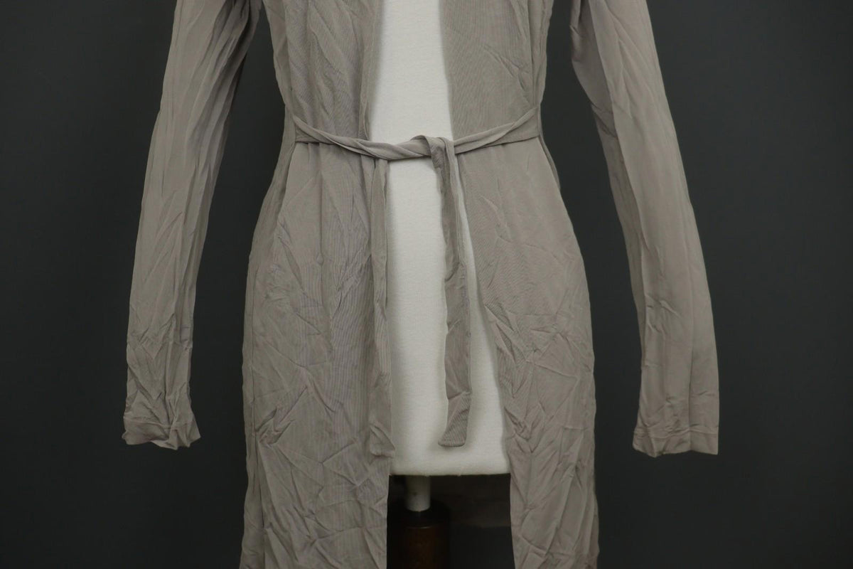 TRANSIT PAR-SUCH 114 Gray Viscose Knitted Long Sleeve Tie Front Cardigan – Size 2