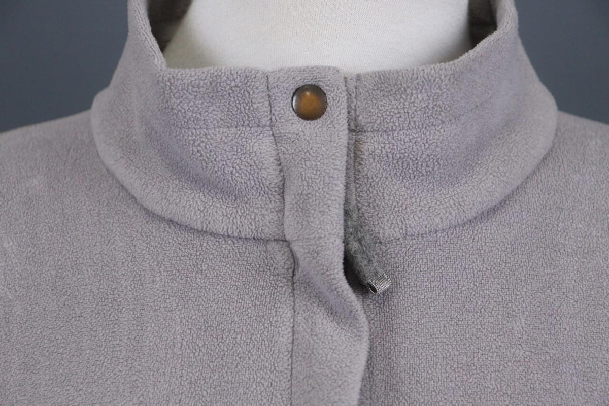 FRAUENSCHUH Gray Mock Neck Zipper Long Sleeve Zip Pockets Fleece Jacket – Size L