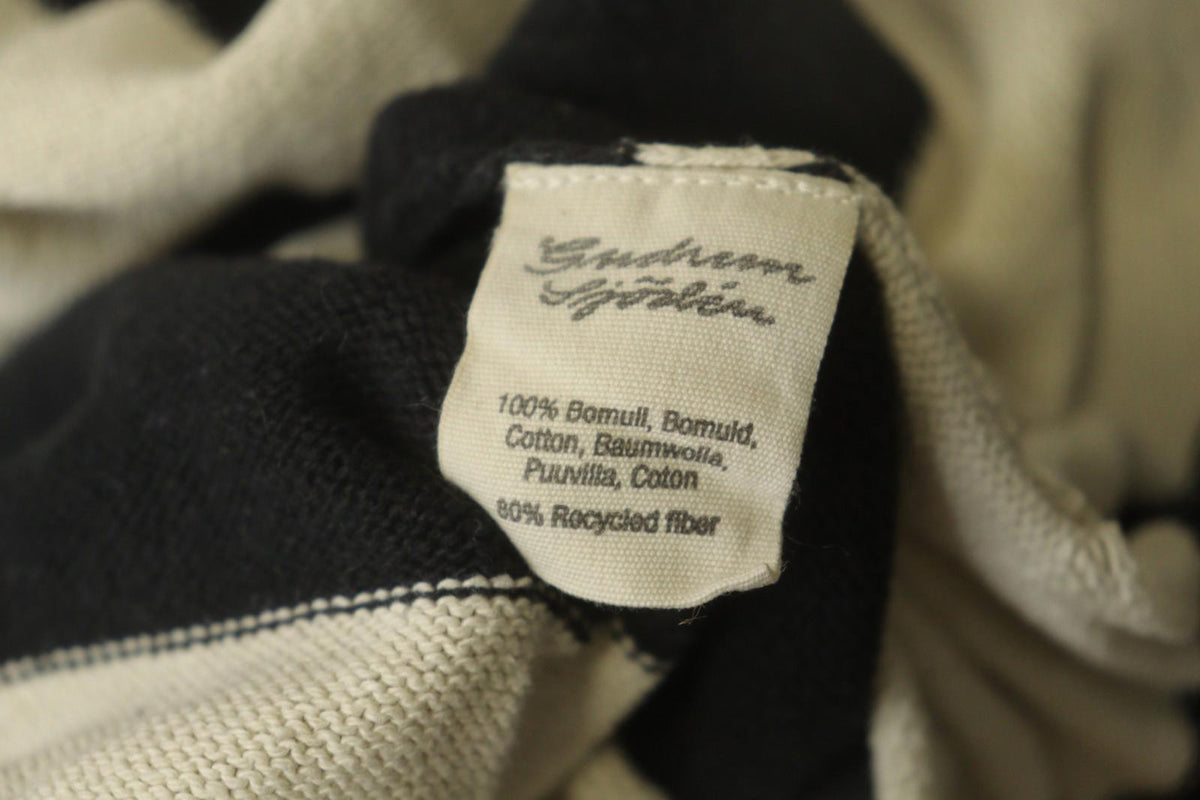 GUDRUN SJODEN White Black Striped 100% Cotton Tight Knit Pullover Sweater – Size S