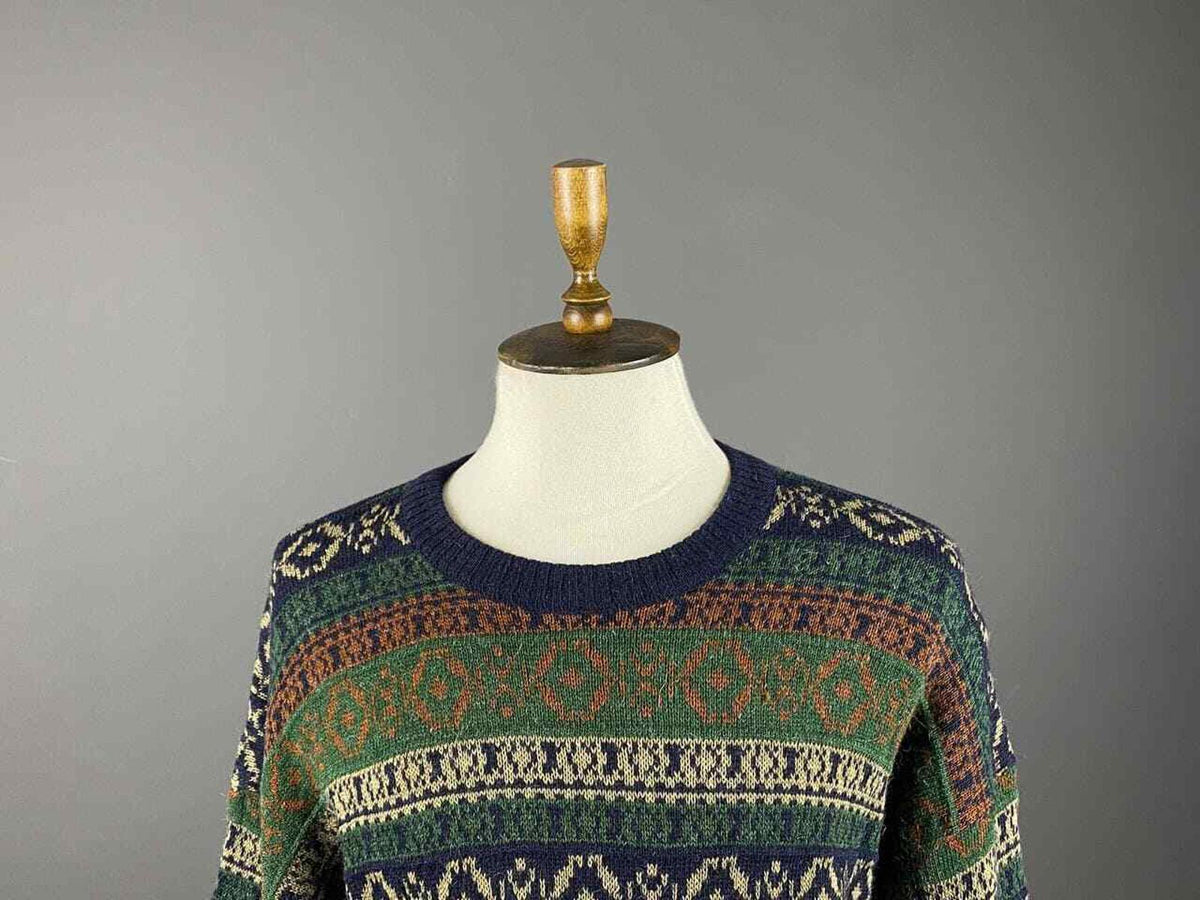 LACOSTE Vintage Multicolor Knitted Wool/Alpaca/Acrylic Sweater – Size 5/L