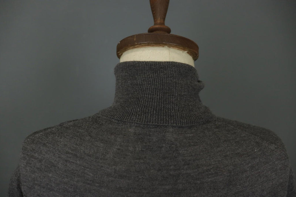 BALLANTYNE Gray 100% Wool High Neck Raglan Sleeve Pullover Sweater – Size M