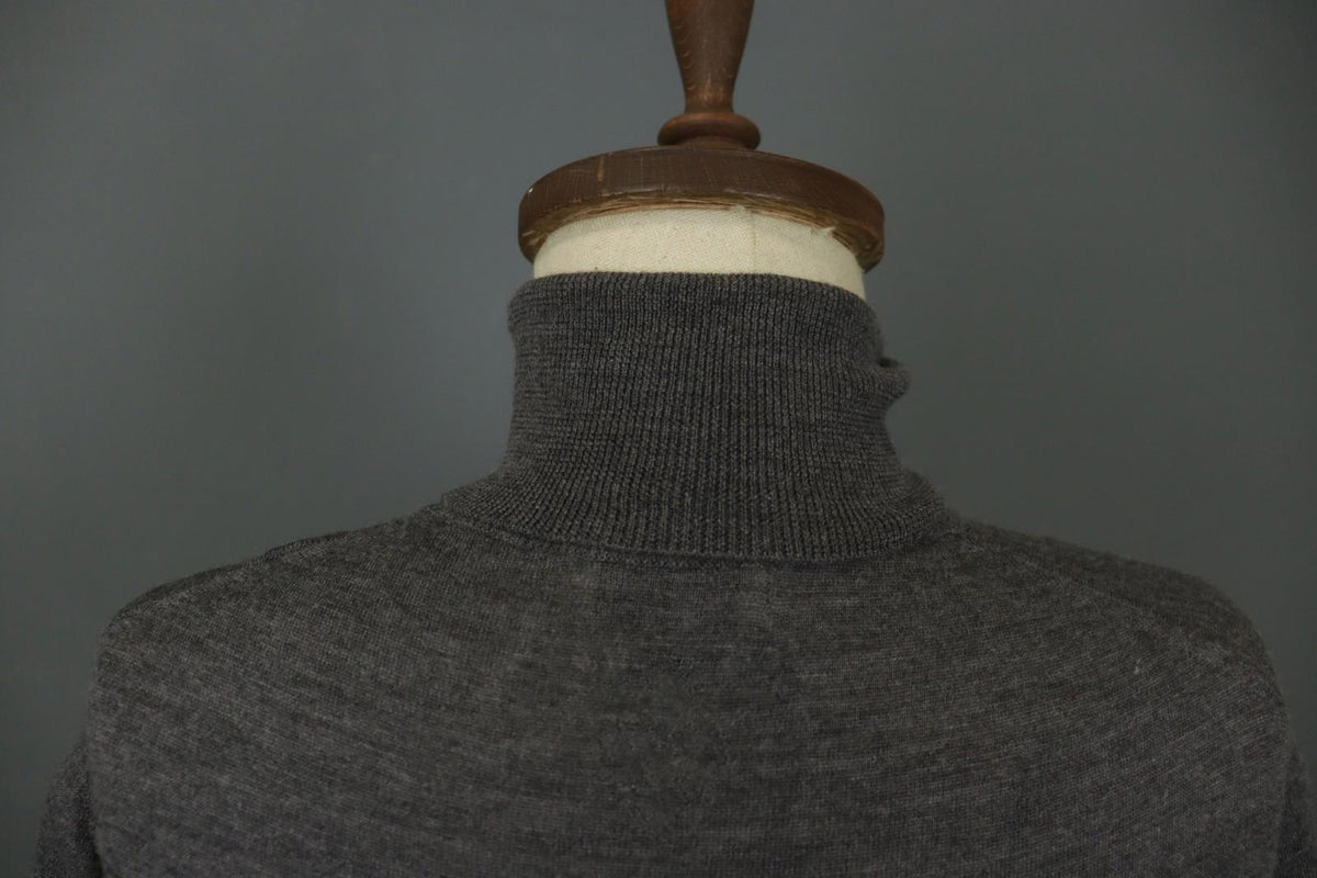 BALLANTYNE Gray 100% Wool High Neck Raglan Sleeve Pullover Sweater – Size M
