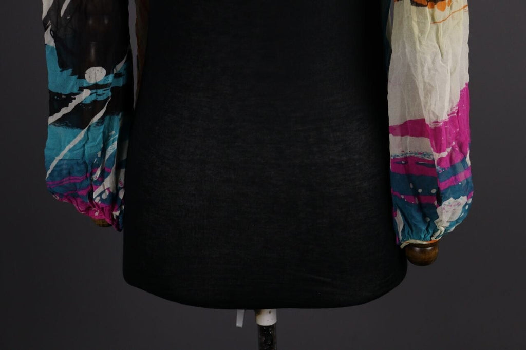 CUSTO BARCELONA Multicolor Abstract Silk Lagenlook Long Sleeve Top Shirt – Size 2