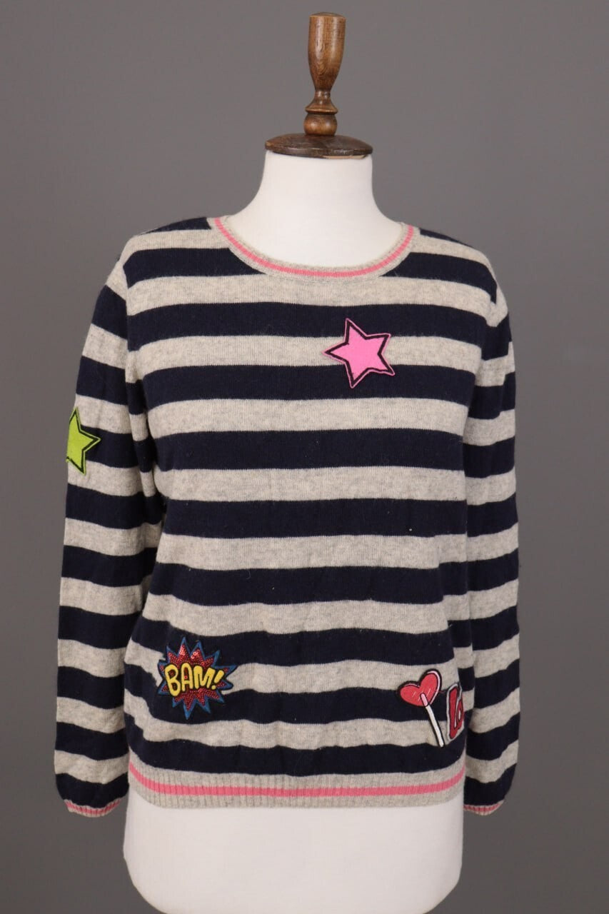 Princess Goes Hollywood Stripe Wool Cashmere Knit Sweater – Size 36