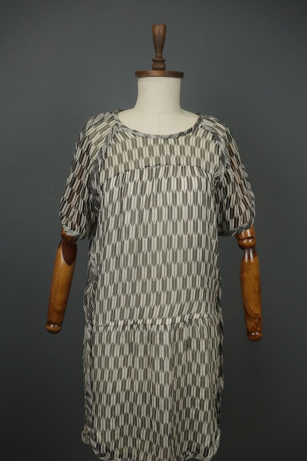 Isabel Marant Etolie Multi Geometric Short Sleeve Round Neck Shift Dress – Size 40