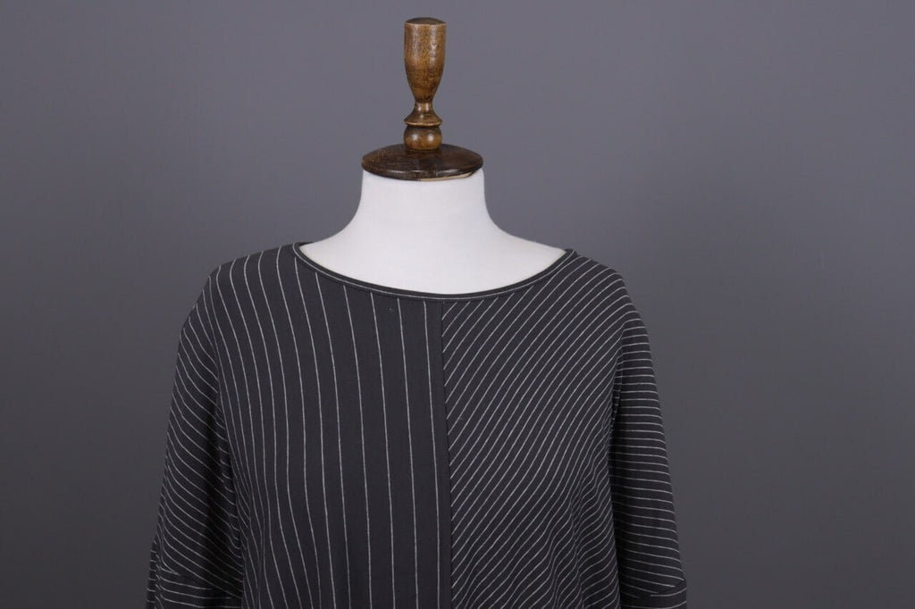 Oska Brown Striped Relaxed Lagenlook Tunic Dress – Size 2