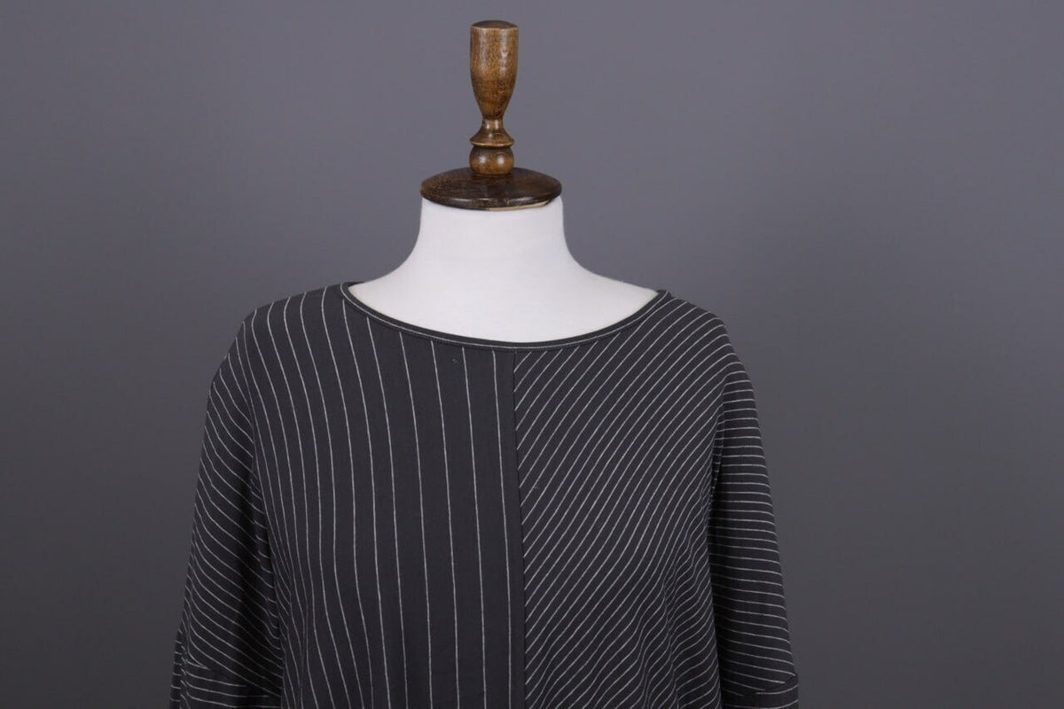 Oska Brown Striped Relaxed Lagenlook Tunic Dress – Size 2