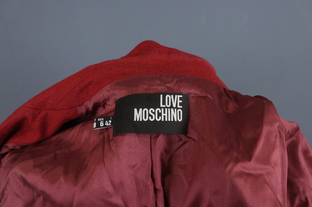 LOVE MOSCHINO Red Long Sleeve Three Button Coat Blazer – Size US 6