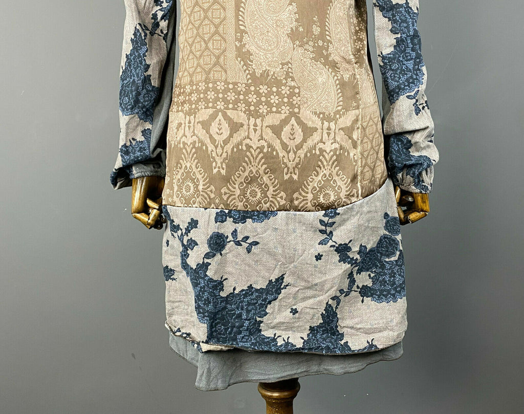 Bottega by Elisa Cavaletti Multicolor Boho Kaftan Layered Mesh Dress – Size M