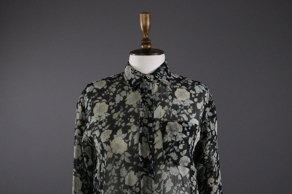 DENIM SUPPLY RALPH LAUREN Floral Sheer Long Sleeve Blouse Shirt – Size S