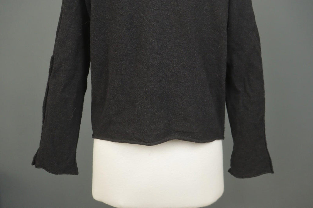 ANNETTE GORTZ Black Wool Long Sleeve Boat Neck Casual Pullover Blouse Top – Size M