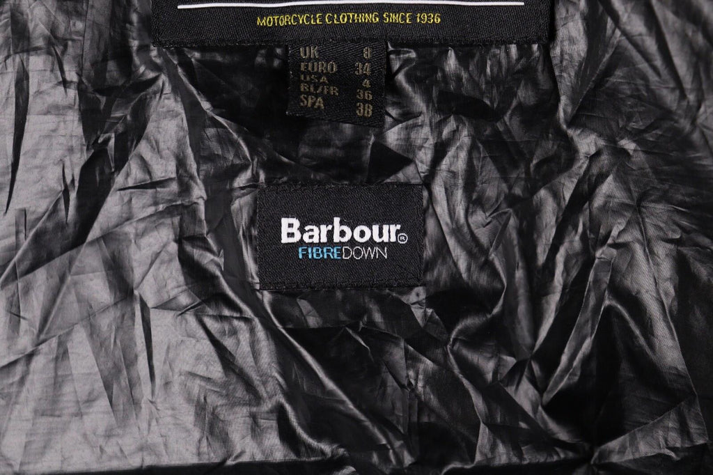 BARBOUR INTERNATIONAL Marleigh Quilt Jacket Belted Hooded Faux Fur – Size 34