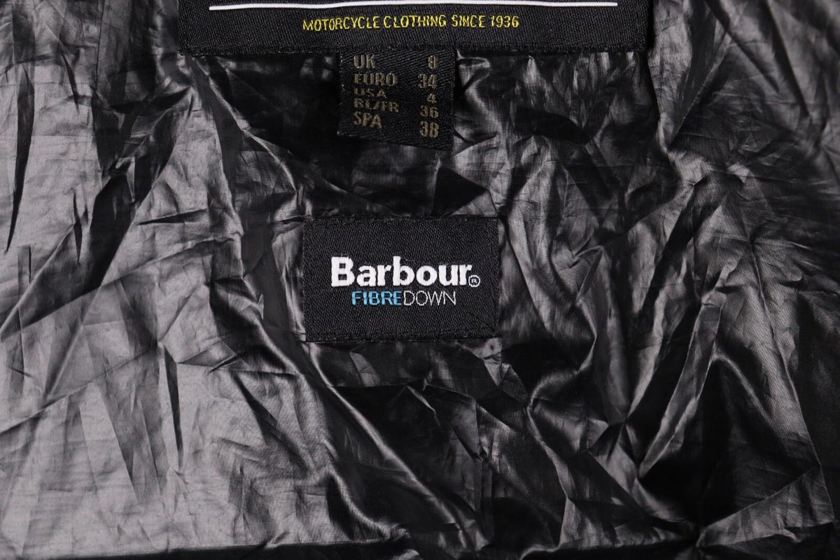 BARBOUR INTERNATIONAL Marleigh Quilt Jacket Belted Hooded Faux Fur – Size 34