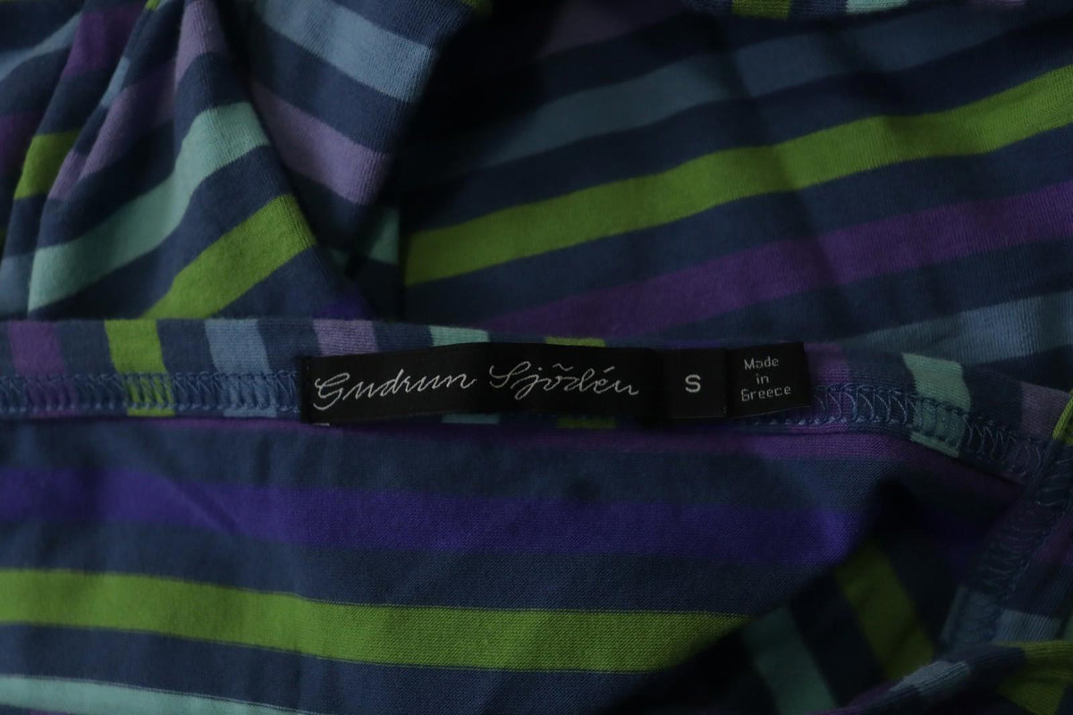 GUDRUN SJODEN Multi Striped Sleeveless Square Neck Pullover Tank Dress – Size S