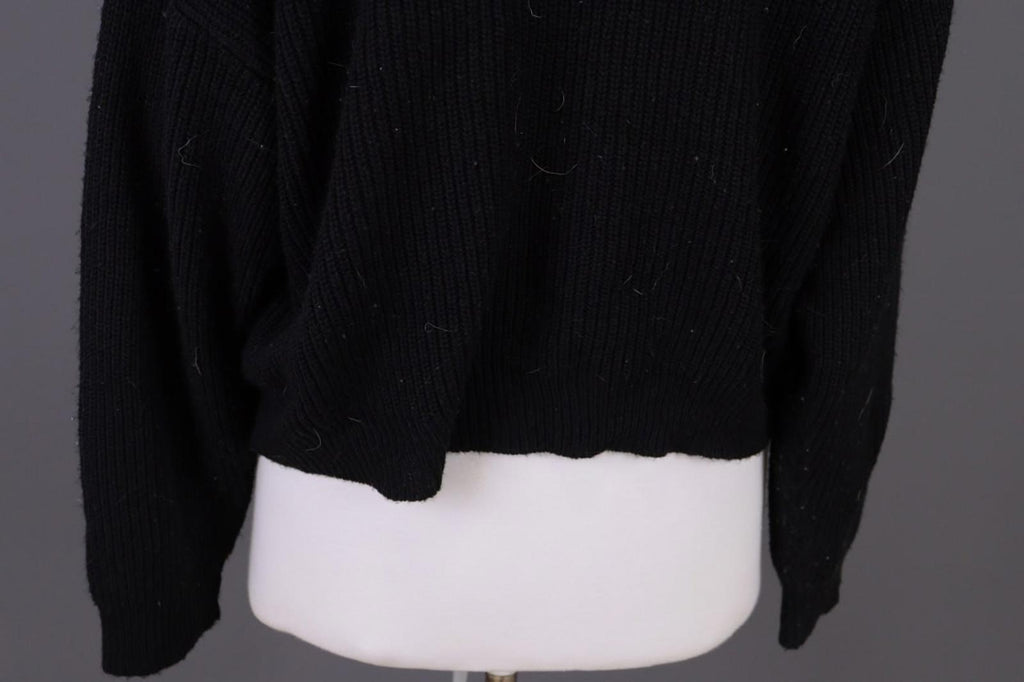 RUNDHOLZ Black Tight Knitted Crew Neck Long Sleeve Pullover Sweater – Size M