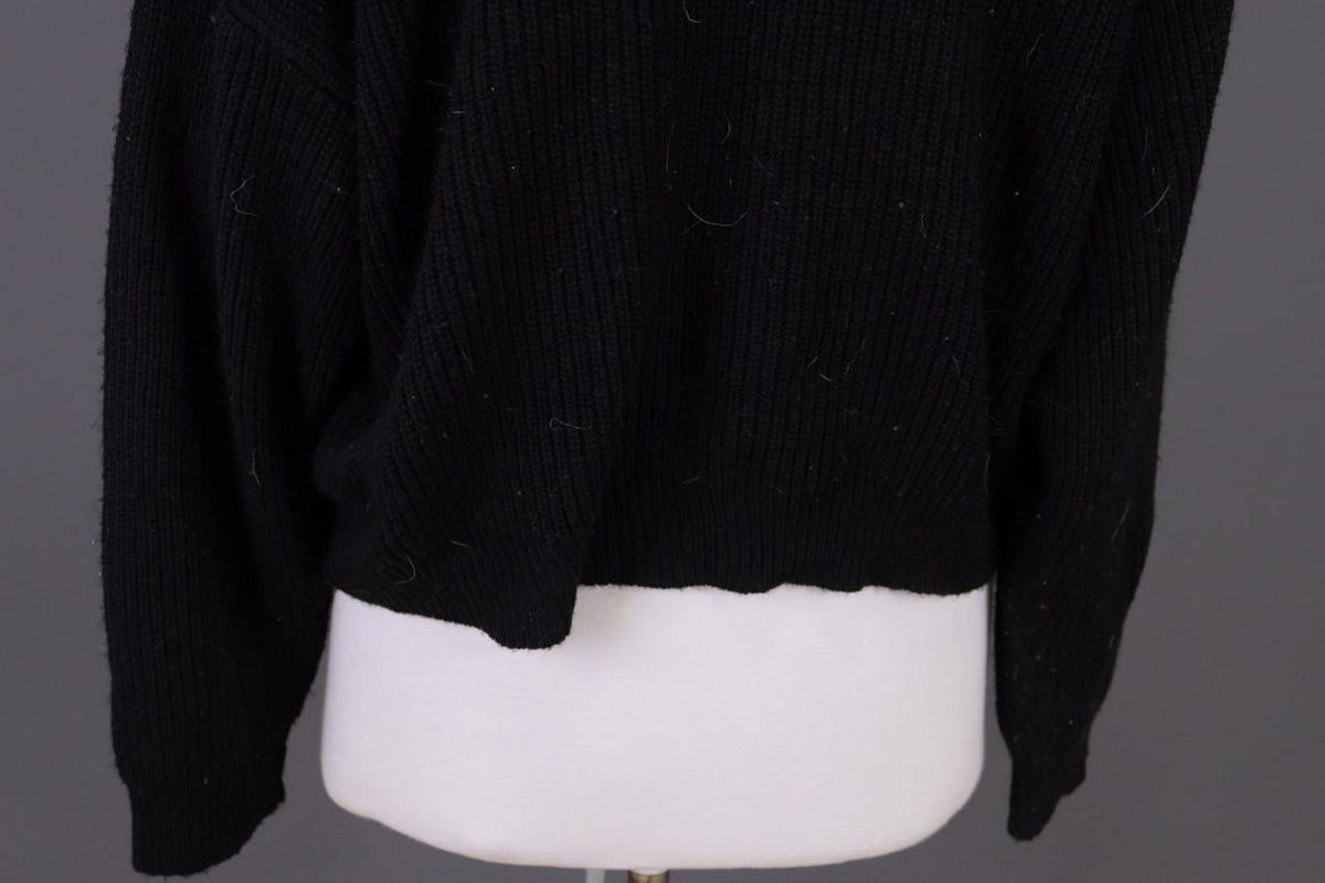 RUNDHOLZ Black Tight Knitted Crew Neck Long Sleeve Pullover Sweater – Size M