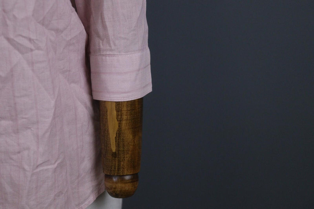 BURBERRY BRIT Pink Lightweight 3/4 Sleeve Stretch Button Down Shirt – Size XS