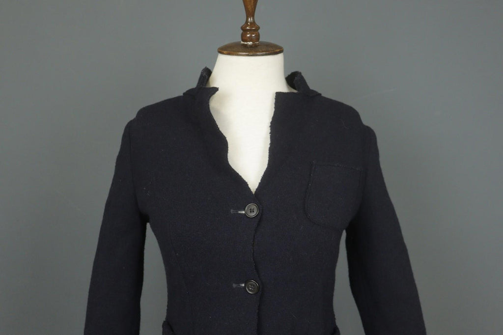 BARENA Black Knit Long Sleeve Patch Pocket Button Front Blazer Jacket – Size 42