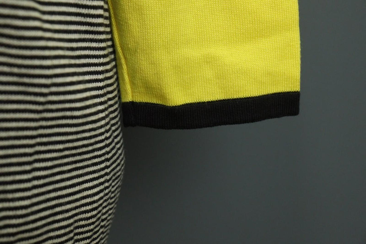 ESCADA Yellow Wool Long Sleeve A-Line Geometric Shift Midi Dress – Size 38