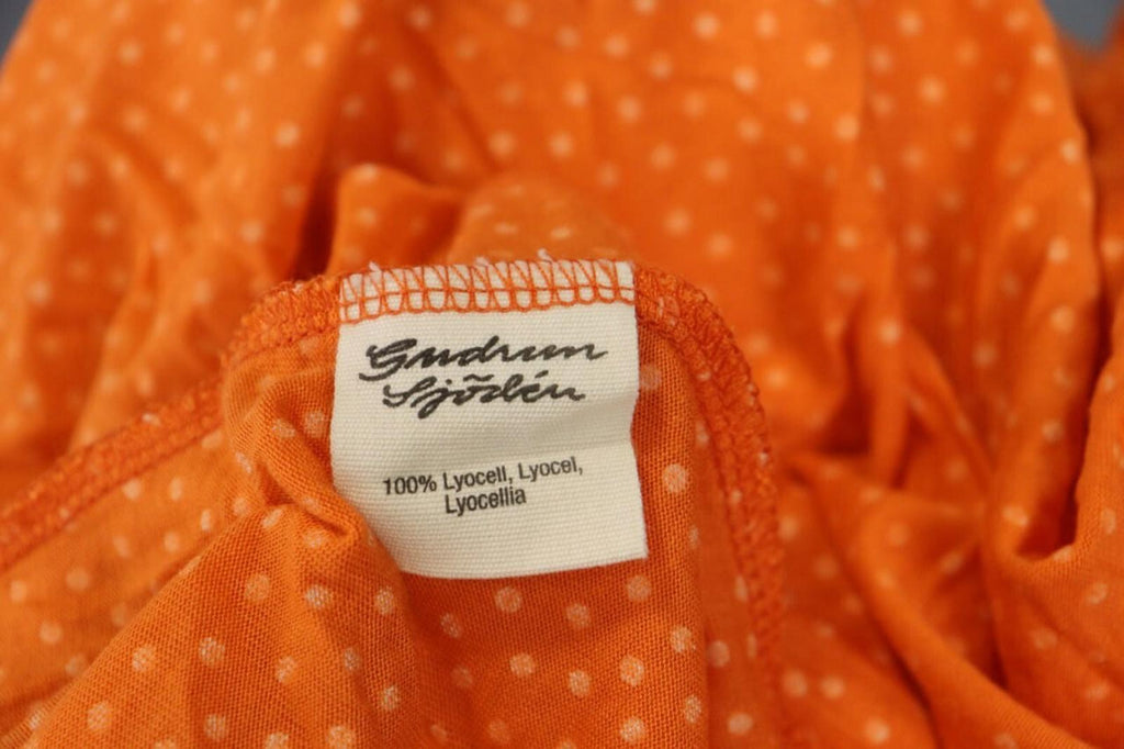 GUDRUN SJODEN Orange Dotted Oversized Sleeveless A-Line Shirt Dress – Size L