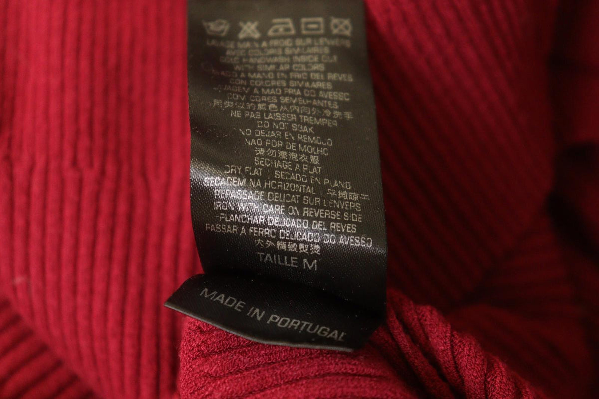 COP.COPINE Red Viscose Knitted Raglan Sleeve Mock Neck Pullover Sweater – Size M