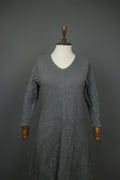 GUDRUN SJÖDEN Gray Polka Dot Textured Lopng Sleeve Pullover A-Line Dress – Size M
