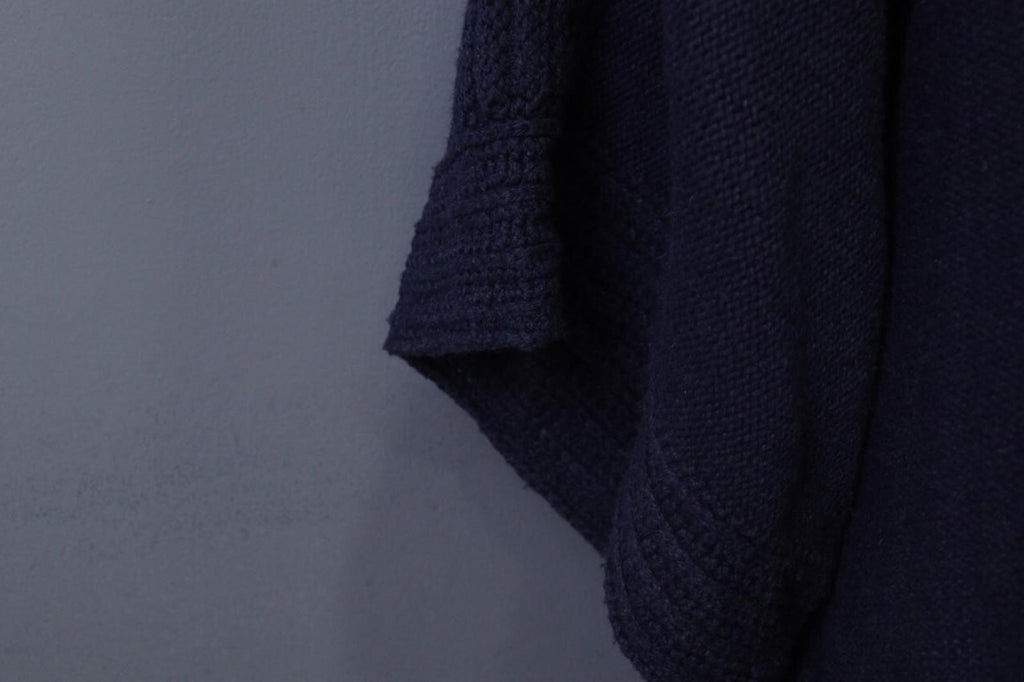 SAINT JAMES Blue Cable Wool Knit Poncho Lagenlook Sweater – Size OS