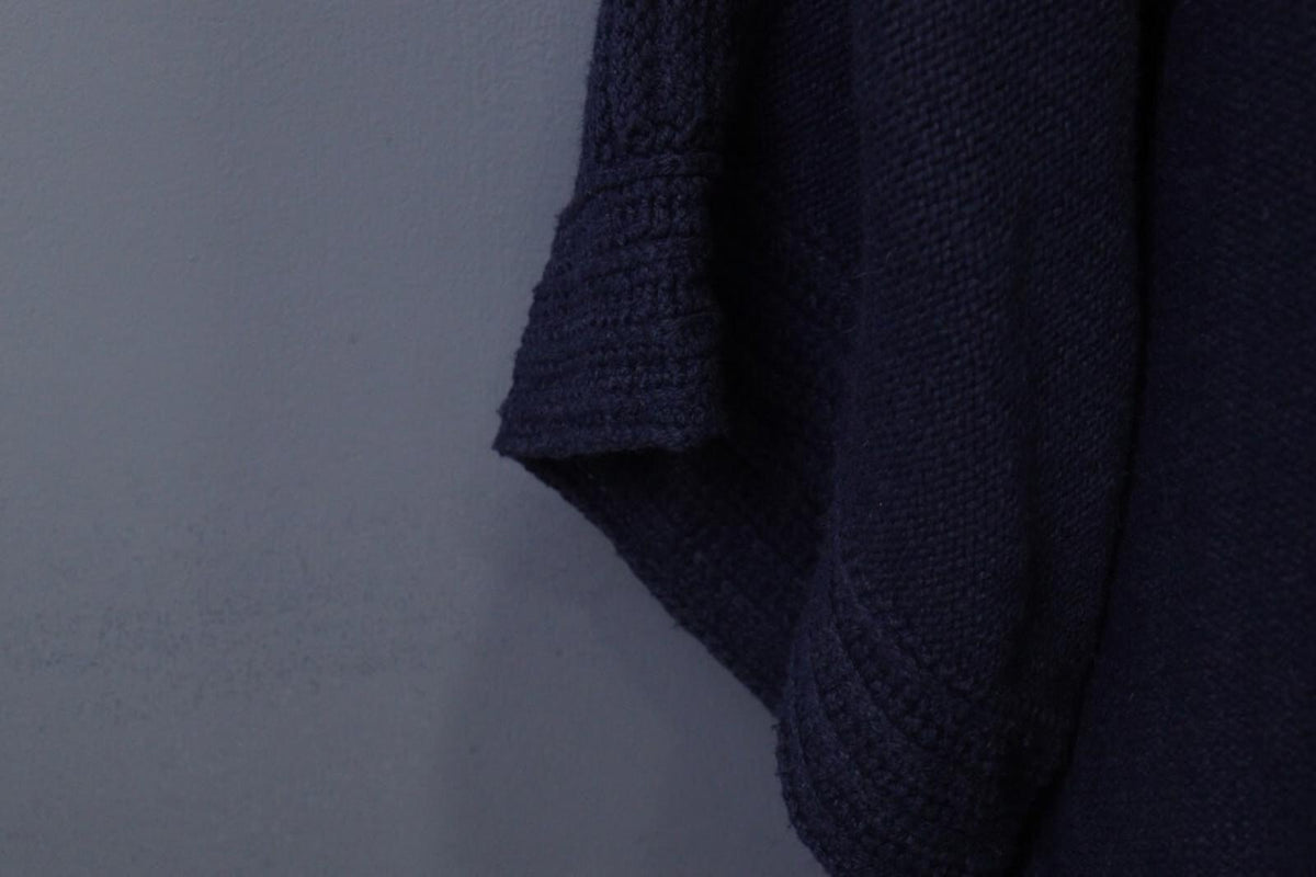 SAINT JAMES Blue Cable Wool Knit Poncho Lagenlook Sweater – Size OS