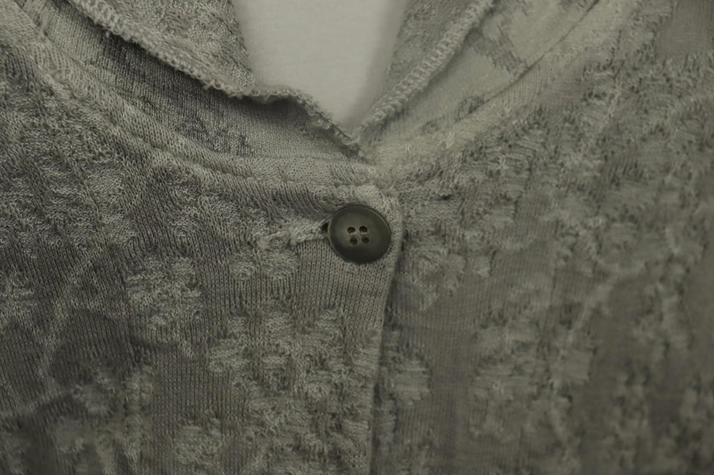 TRANSIT PAR-SUCH Gray Floral Long Sleeve Button Front Sweater Dress – Size 3