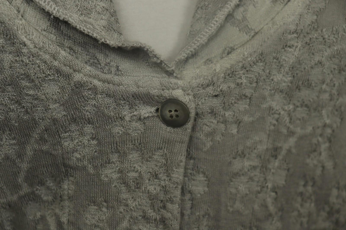 TRANSIT PAR-SUCH Gray Floral Long Sleeve Button Front Sweater Dress – Size 3